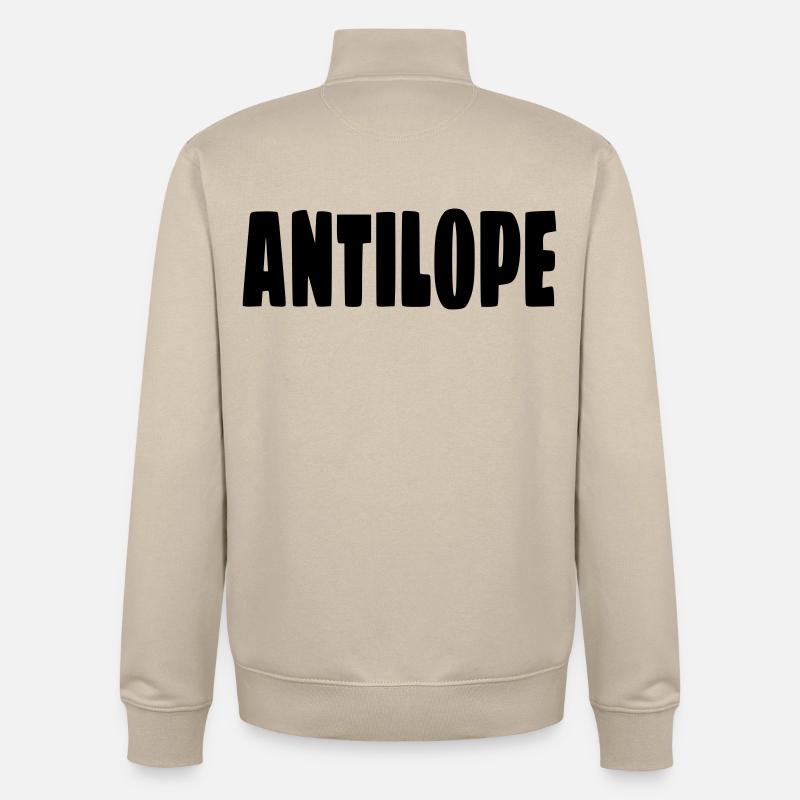 Antilope. Humour en fauteuil roulant # - Sweat zippé unisexe en coton bio Stanley/Stella - beige crème