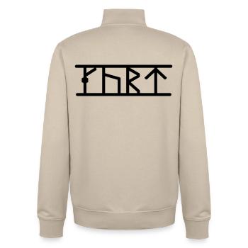 Kurt - Unisex Organic Zip Sweatshirt von Stanley/Stella - Cremebeige - Hinten - AI Model Male 185 dark (185cm)