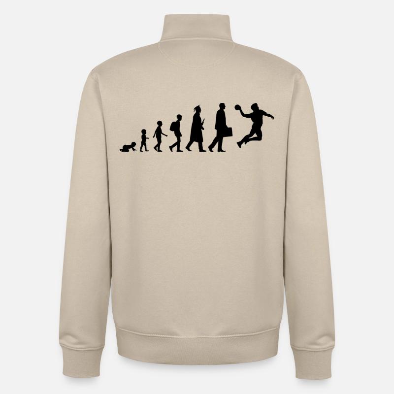 Die Entwicklung eines Handballers - Unisex Organic Zip Sweatshirt von Stanley/Stella - Cremebeige