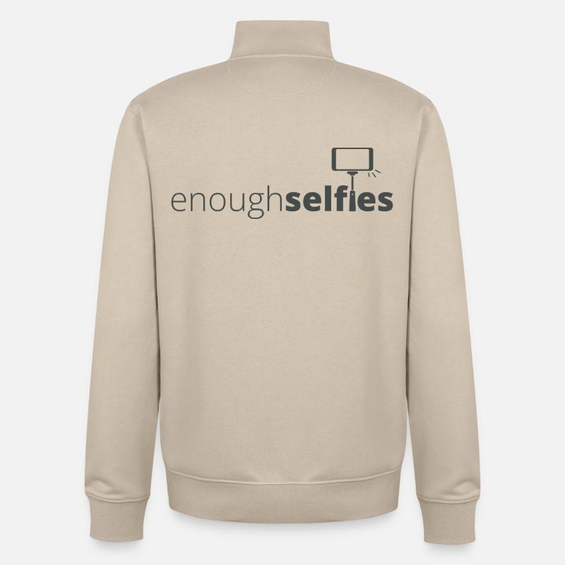 Enough_dark - Sweat zippé unisexe en coton bio Stanley/Stella - beige crème