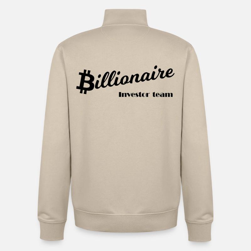 Bitcoin Silhouette Noir - Sweat zippé unisexe en coton bio Stanley/Stella - beige crème