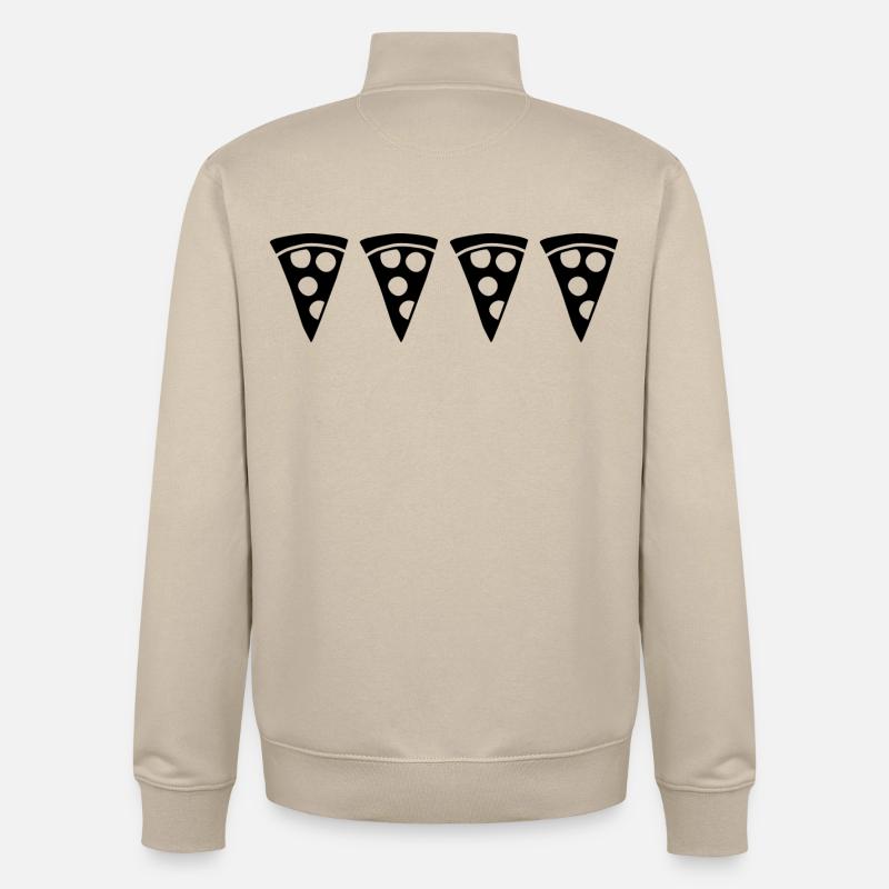 Tranche de pizza - Sweat zippé unisexe en coton bio Stanley/Stella - beige crème