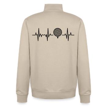 Golf Kardiogramm - Unisex Organic Zip Sweatshirt von Stanley/Stella - Cremebeige - Hinten - AI Model Male 185 dark (185cm)
