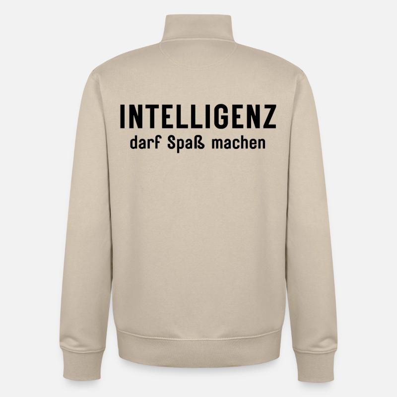 Intelligenz darf Spaß machen Statement Design - Unisex Organic Zip Sweatshirt von Stanley/Stella - Cremebeige