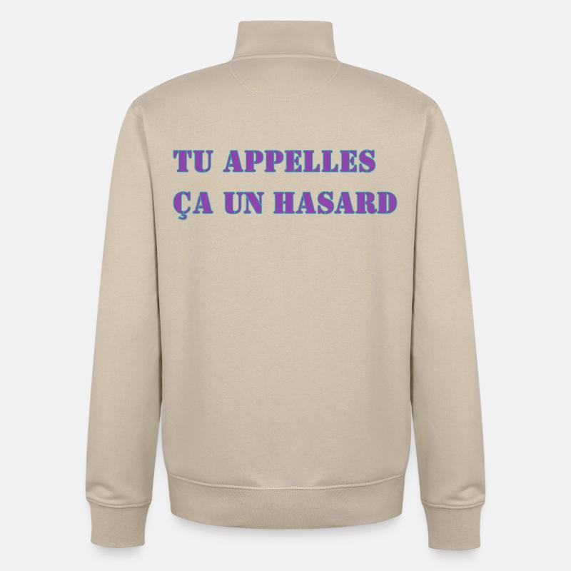 TU APPELLES ÇA UN HASARD - Sweat zippé unisexe en coton bio Stanley/Stella - beige crème