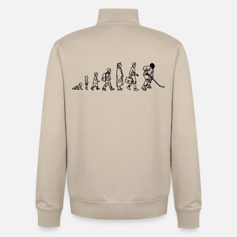 Evolution Eishockeyspieler - Unisex Organic Zip Sweatshirt von Stanley/Stella - Cremebeige