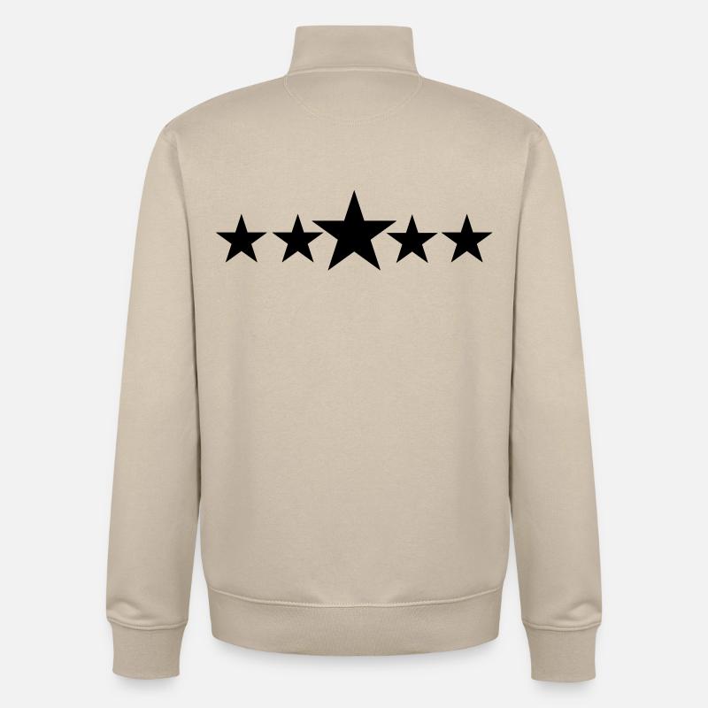 Five solid stars - Unisex Organic Zip Sweatshirt by Stanley/Stella - desert dust