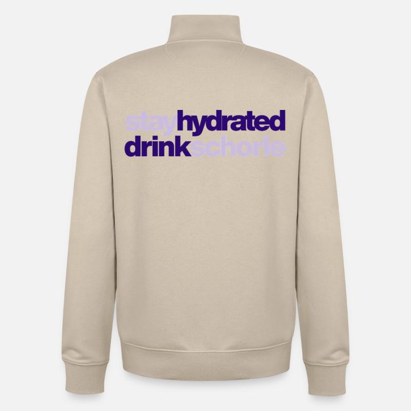 Restez hydraté - buvez du spritzer - Sweat zippé unisexe en coton bio Stanley/Stella - beige crème