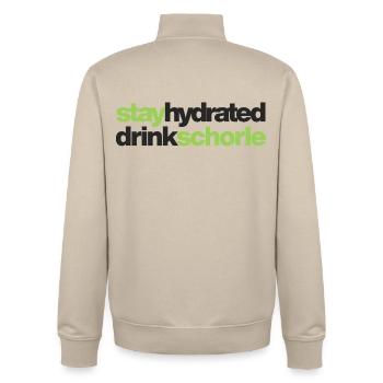 stay hydrated - drink schorle - Unisex Organic Zip Sweatshirt von Stanley/Stella - Cremebeige - Hinten - AI Model Male 185 dark (185cm)