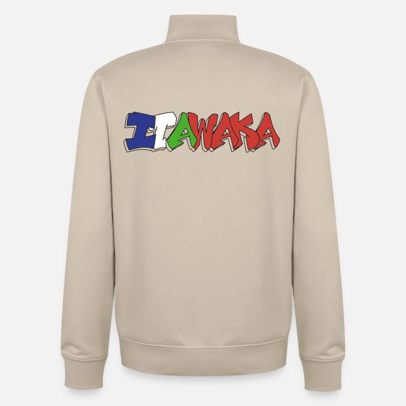 Itawaka - Moluque 4 couleurs - Sweat zippé unisexe en coton bio Stanley/Stella - beige crème