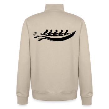 Rowing Team Cartoon Look - Unisex Organic Zip Sweatshirt by Stanley/Stella - desert dust - Back - AI Model Male 185 dark (185cm)
