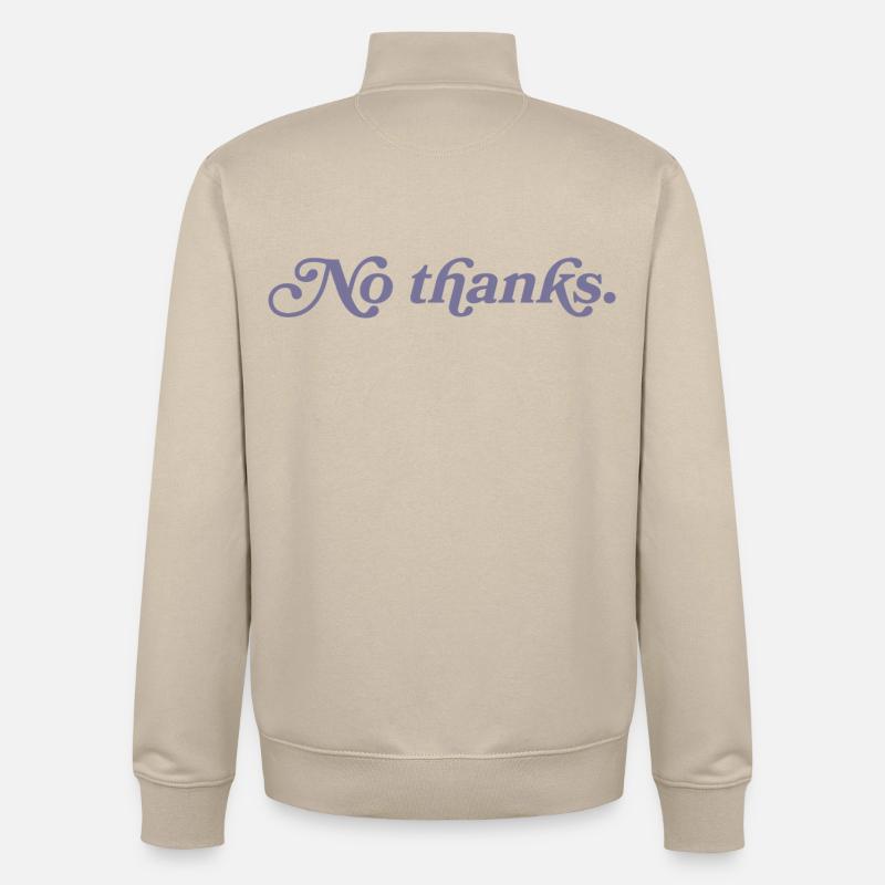 Non merci. - Sweat zippé unisexe en coton bio Stanley/Stella - beige crème