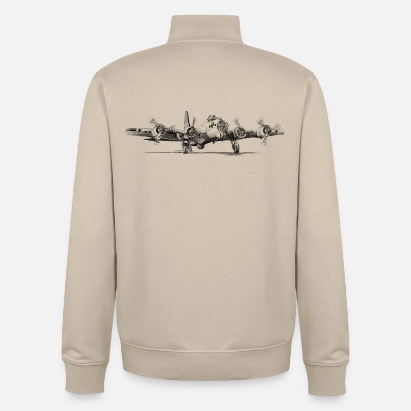 Le B-17 - Sweat zippé unisexe en coton bio Stanley/Stella - beige crème