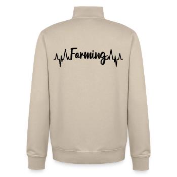 ECG de l’agriculteur - Sweat zippé unisexe en coton bio Stanley/Stella - beige crème - Dos - AI Model Male 185 dark (185cm)