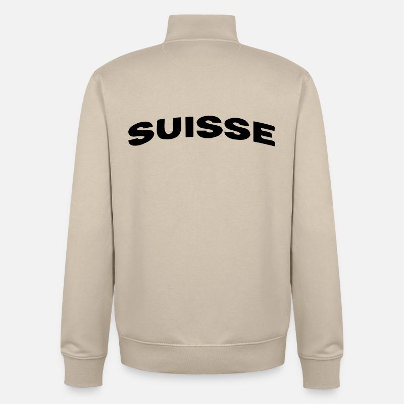 Suisse - Sweat zippé unisexe en coton bio Stanley/Stella - beige crème