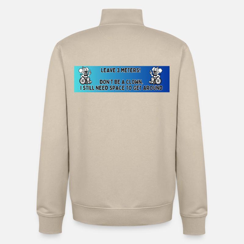Autoaufkleber eines Rollstuhlclowns # - Unisex Organic Zip Sweatshirt von Stanley/Stella - Cremebeige