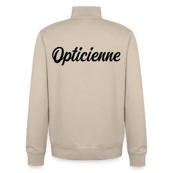 Opticienne Opticien Lunettes Vue Santé Visuelle - Sweat zippé unisexe en coton bio Stanley/Stella - beige crème - Dos - AI Model Male 185 dark (185cm)