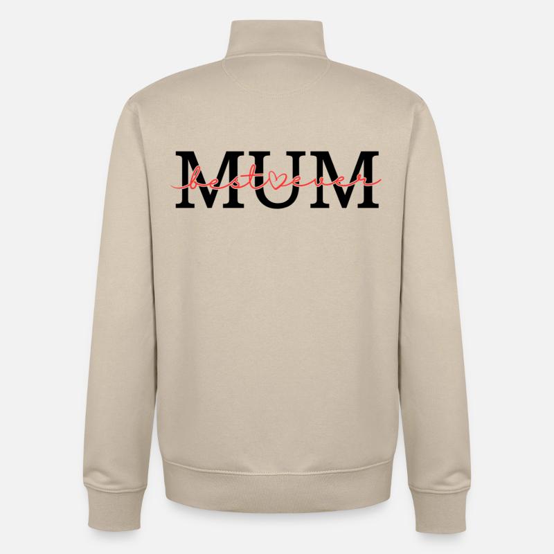 Beste Mutter aller Zeiten - Unisex Organic Zip Sweatshirt von Stanley/Stella - Cremebeige