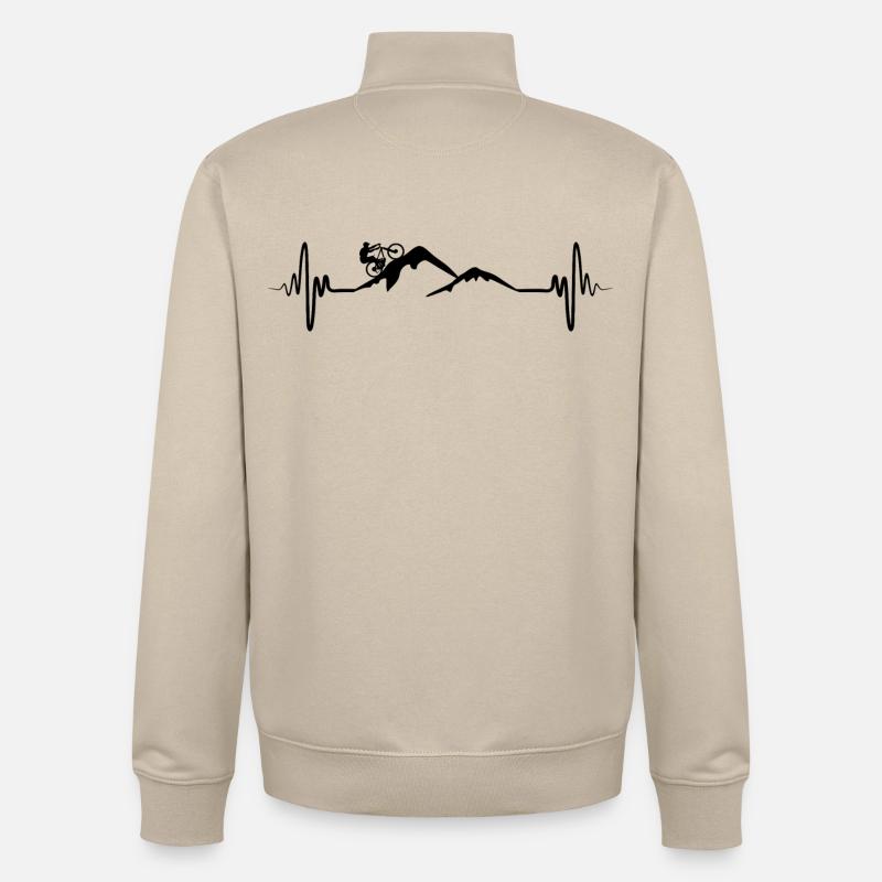 Mountain bikers ECG palpitations - Unisex Organic Zip Sweatshirt by Stanley/Stella - desert dust