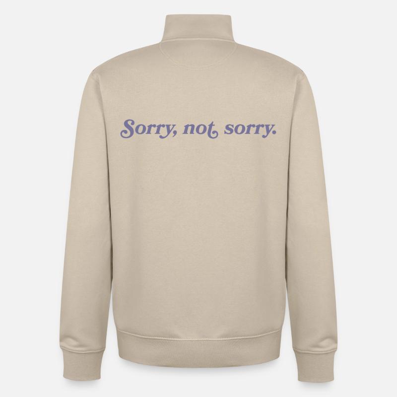 Désolé, pas désolé – Effronté et direct - Sweat zippé unisexe en coton bio Stanley/Stella - beige crème