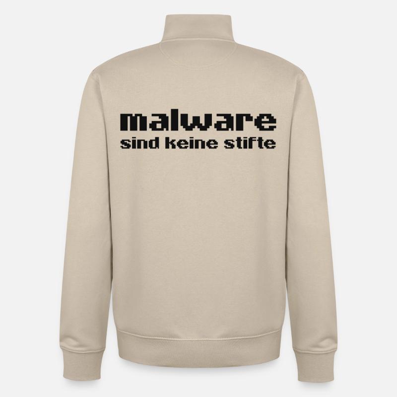 Malware sind keine Stifte - Unisex Organic Zip Sweatshirt von Stanley/Stella - Cremebeige