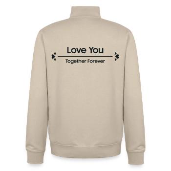 Je T'aime Ensemble Pour Toujours Amour Couple  - Sweat zippé unisexe en coton bio Stanley/Stella - beige crème - Dos - AI Model Male 185 dark (185cm)