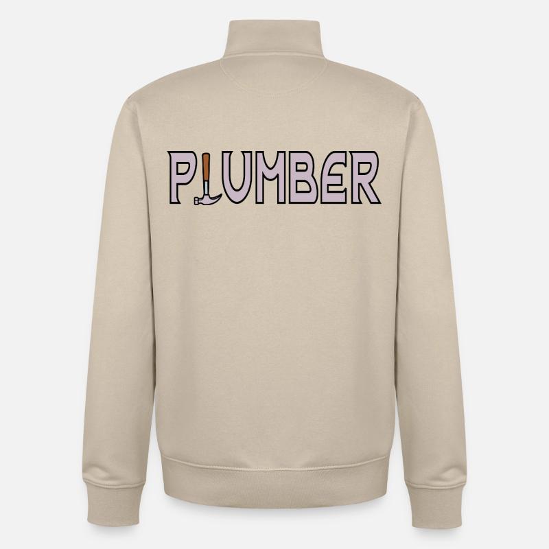 Klempner-Papa - Unisex Organic Zip Sweatshirt von Stanley/Stella - Cremebeige
