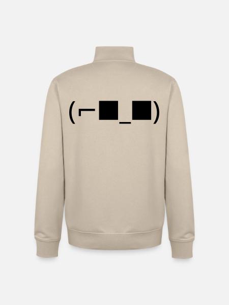 Lunettes de soleil Émoticon (⌐■_■) Accepte - Sweat zippé unisexe en coton bio Stanley/Stella - beige crème