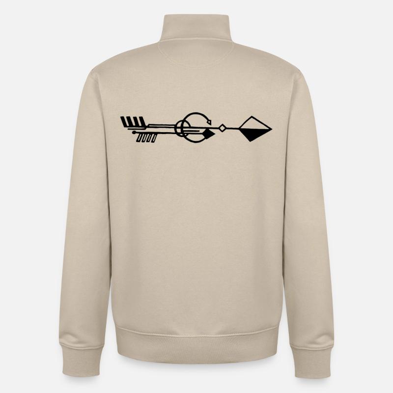 Seltsamer schwarzer Pfeil - Unisex Organic Zip Sweatshirt von Stanley/Stella - Cremebeige