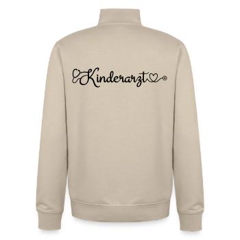 Kinderarzt - Unisex Organic Zip Sweatshirt von Stanley/Stella - Cremebeige - Hinten - AI Model Male 185 dark (185cm)