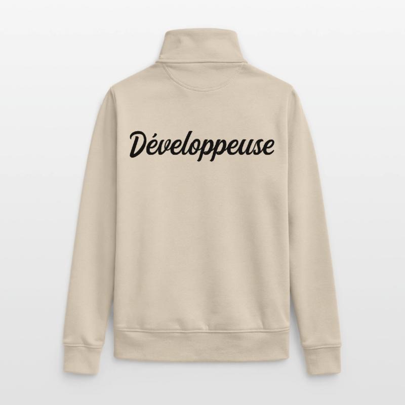Développeuse Web Code Logiciel Application Tech Sweat zippé unisexe en coton bio Stanley/Stella
