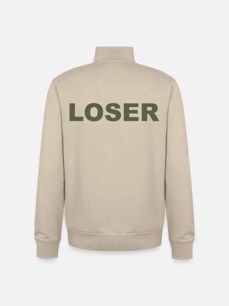 Loose Meme Shirt - Unisex Organic Zip Sweatshirt by Stanley/Stella - desert dust