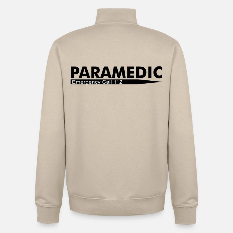 Paramedic Emergency Call 112 - Unisex Organic Zip Sweatshirt von Stanley/Stella - Cremebeige