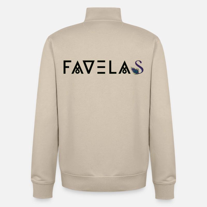 FAVELAS | Imprimé de style latino - Sweat zippé unisexe en coton bio Stanley/Stella - beige crème