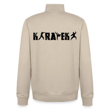 Karateka - Unisex Organic Zip Sweatshirt by Stanley/Stella - desert dust - Back - AI Model Male 185 dark (185cm)