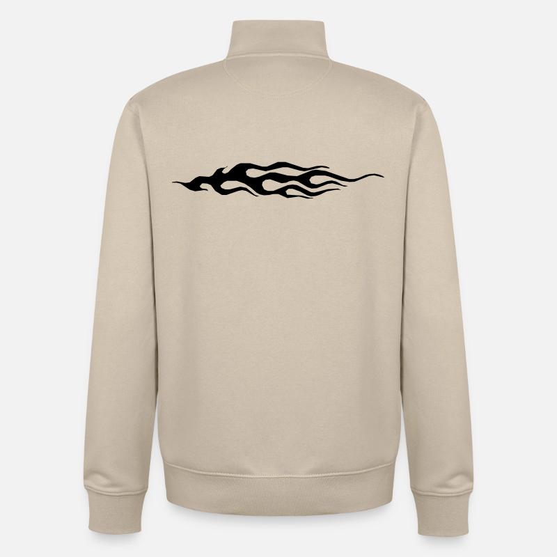 Flamme - Sweat zippé unisexe en coton bio Stanley/Stella - beige crème