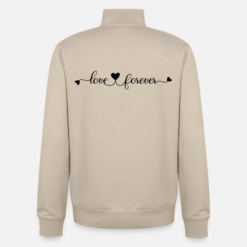 Love Forever - Sweat zippé unisexe en coton bio Stanley/Stella - beige crème