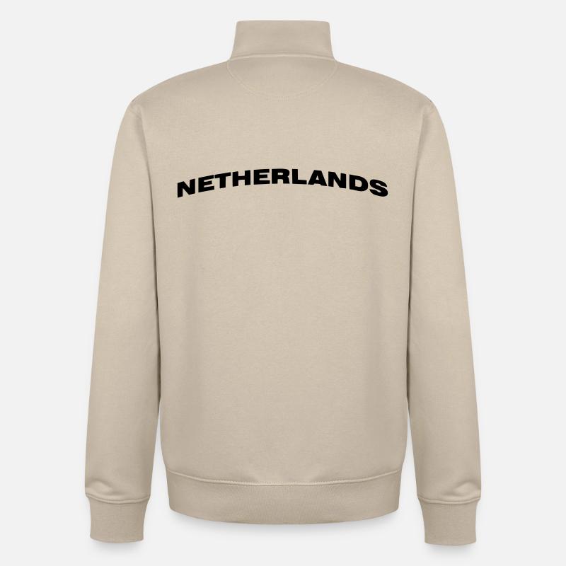 Pays-Bas - Sweat zippé unisexe en coton bio Stanley/Stella - beige crème