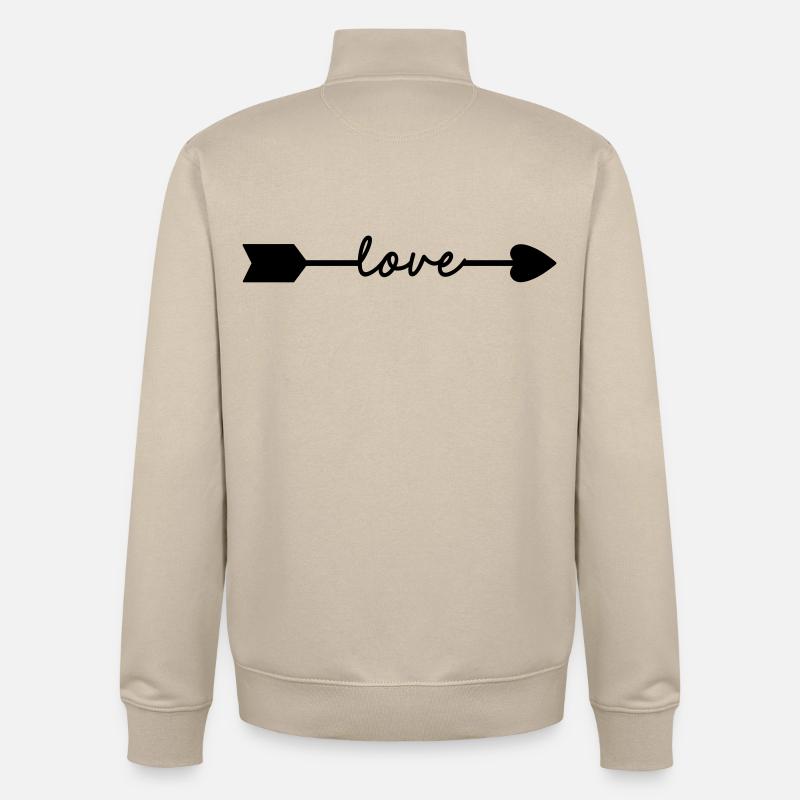 Love - Sweat zippé unisexe en coton bio Stanley/Stella - beige crème