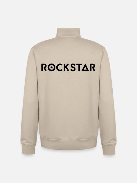Paroles de rock star - Sweat zippé unisexe en coton bio Stanley/Stella - beige crème