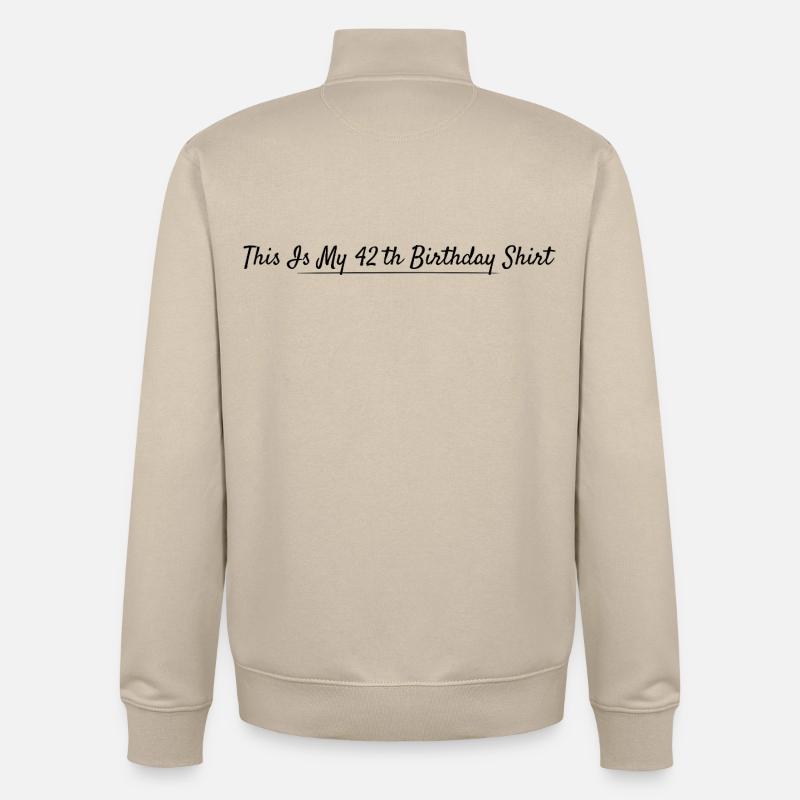42e Anniversaire 42 ans Anniversaire - Sweat zippé unisexe en coton bio Stanley/Stella - beige crème