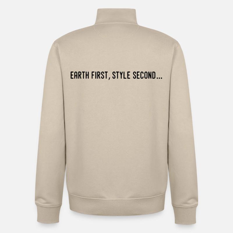 Earth first, second style... - Unisex Organic Zip Sweatshirt by Stanley/Stella - desert dust
