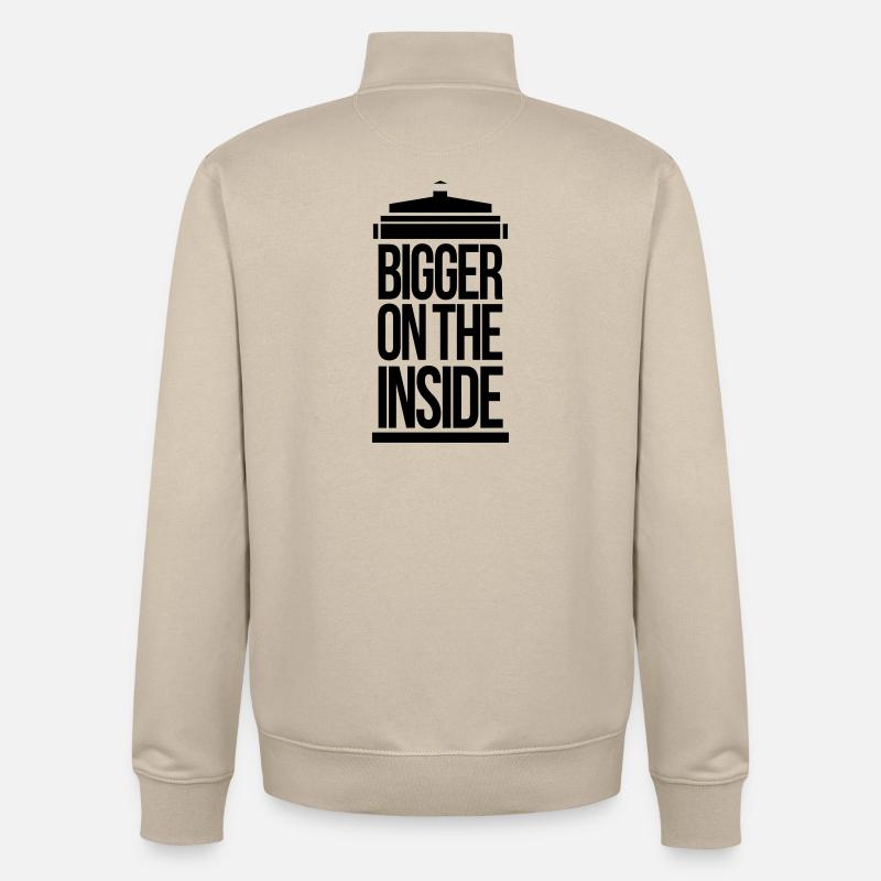 Bigger on the inside - Sweat zippé unisexe en coton bio Stanley/Stella - beige crème