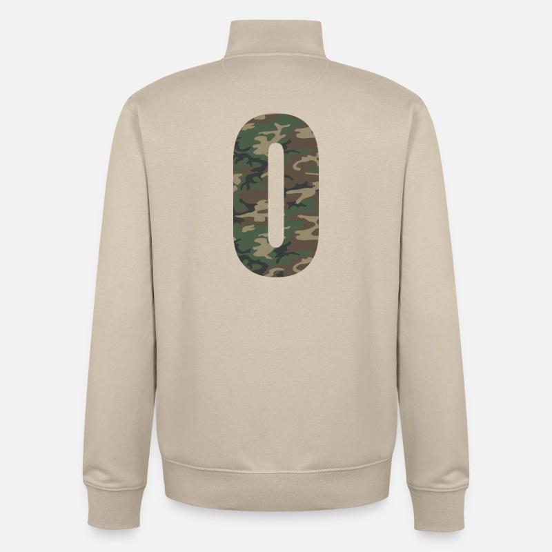 Harte Nummer 0 im Tarnmuster! - Unisex Organic Zip Sweatshirt von Stanley/Stella - Cremebeige