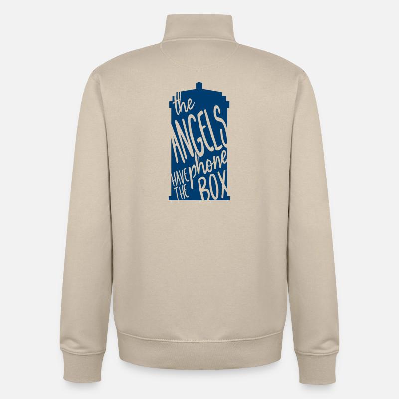 Les anges ont la cabine téléphonique - Sweat zippé unisexe en coton bio Stanley/Stella - beige crème