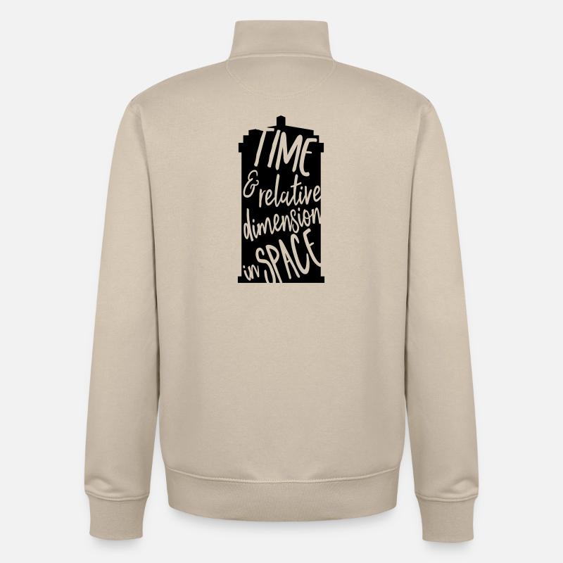 Time and Relative Dimension in Space - Unisex Organic Zip Sweatshirt von Stanley/Stella - Cremebeige