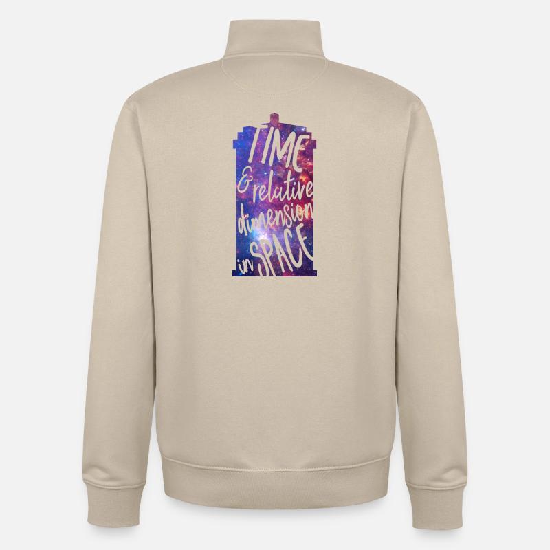 Time and Relative Dimension in Space - Unisex Organic Zip Sweatshirt von Stanley/Stella - Cremebeige