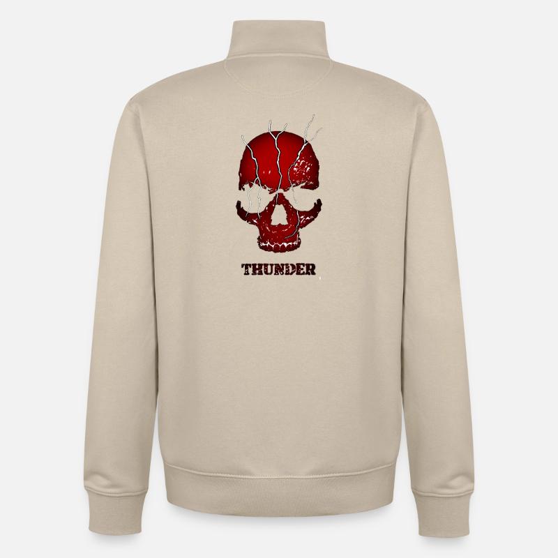 Exploding Thunder Skull - Unisex Organic Zip Sweatshirt by Stanley/Stella - desert dust