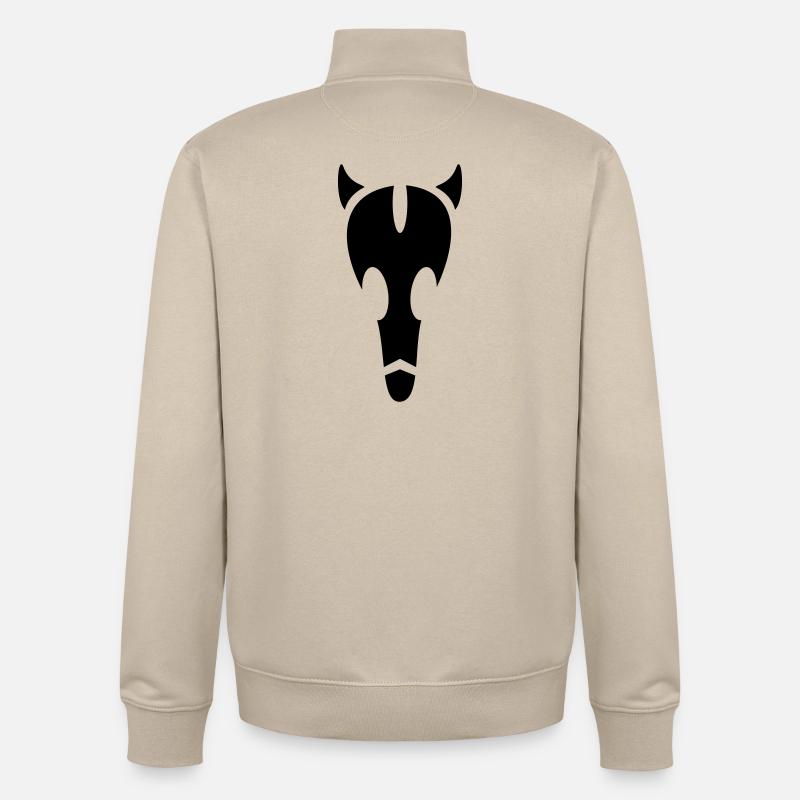 Alien Stier Schädel - Unisex Organic Zip Sweatshirt von Stanley/Stella - Cremebeige