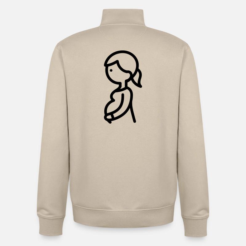 femme enceinte - Sweat zippé unisexe en coton bio Stanley/Stella - beige crème